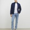 Navy Badged Funnel Neck Jacket