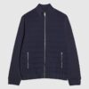 Navy Badged Funnel Neck Jacket