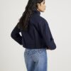 Navy Belted Bubble Hem Jacket