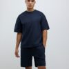Navy Boxy Fit T-Shirt And Shorts Set Navy Boxy Fit T-Shirt And Shorts Set