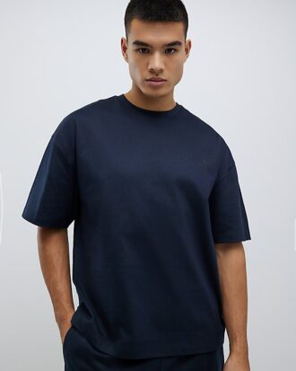 Navy Boxy Fit T-Shirt And Shorts Set