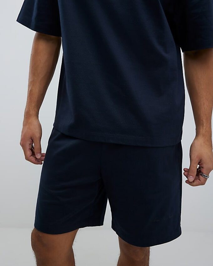Navy Boxy Fit T-Shirt And Shorts Set Navy Boxy Fit T-Shirt And Shorts Set