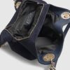 Navy Branded Eyelet Slouch Shoulder Bag