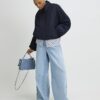 Navy Bubble Hem Jacket