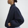 Navy Bubble Hem Jacket