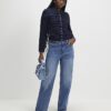 Navy Collared Flower Detail Cardigan
