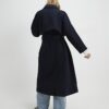 Navy Double Breasted Belted Trench Coat