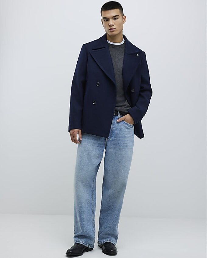 Navy Double Breasted Peacoat