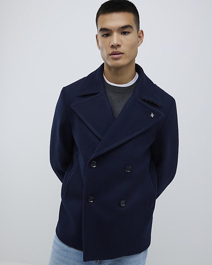 Navy Double Breasted Peacoat