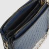 Navy Embossed Chain Front Cross Body Bag