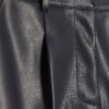 Navy Faux Leather Tailored Shorts