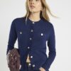Navy Fitted Pocket Detail Cardigan