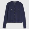 Navy Fitted Pocket Detail Cardigan