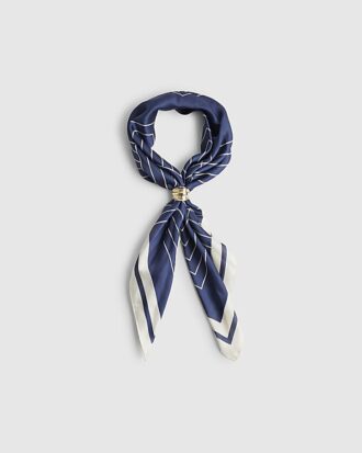 Navy Geometric Stripe Scarf Navy Geometric Stripe Scarf