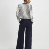 Navy Jersey Tailored Wide Leg Trousers