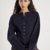 Navy Knitted Long Sleeve Structured Cardigan Navy Knitted Long Sleeve Structured Cardigan