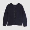 Navy Knitted Long Sleeve Structured Cardigan Navy Knitted Long Sleeve Structured Cardigan