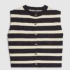 Navy Knitted Striped Waistcoat