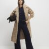 Navy knitted wide leg trousers