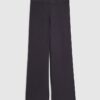 Navy knitted wide leg trousers