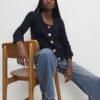 Navy Long Sleeve Scoop Neck Cardigan