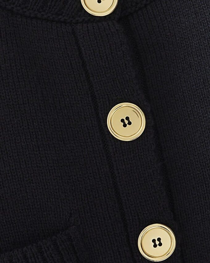 Navy Long Sleeve Scoop Neck Cardigan