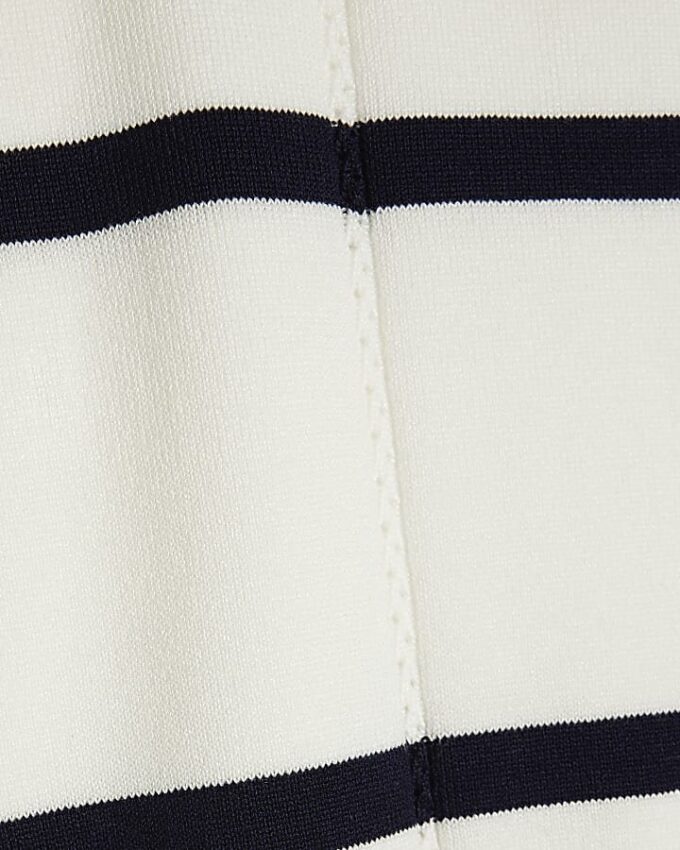 Navy Long Sleeve Striped Knitted Top