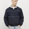 Navy Microcheck Penrose Tracksuit Jacket