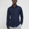 Navy Muscle Fit Pique Shirt