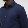 Navy Muscle Fit Pique Shirt