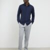 Navy Muscle Fit Pique Shirt