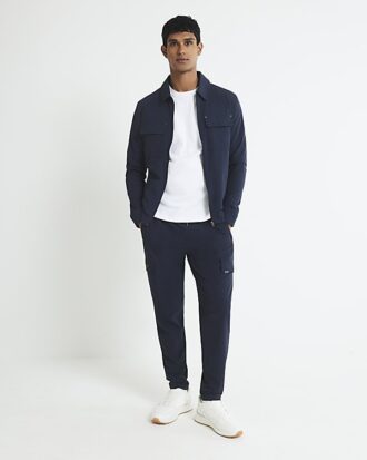 Navy Muscle Fit Shacket