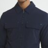 Navy Muscle Fit Shacket