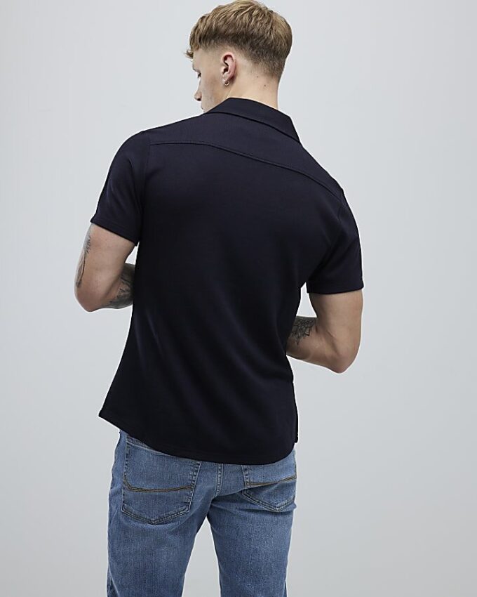 Navy Muscle Fit Shirt
