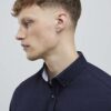 Navy Muscle Fit Textured Shirt