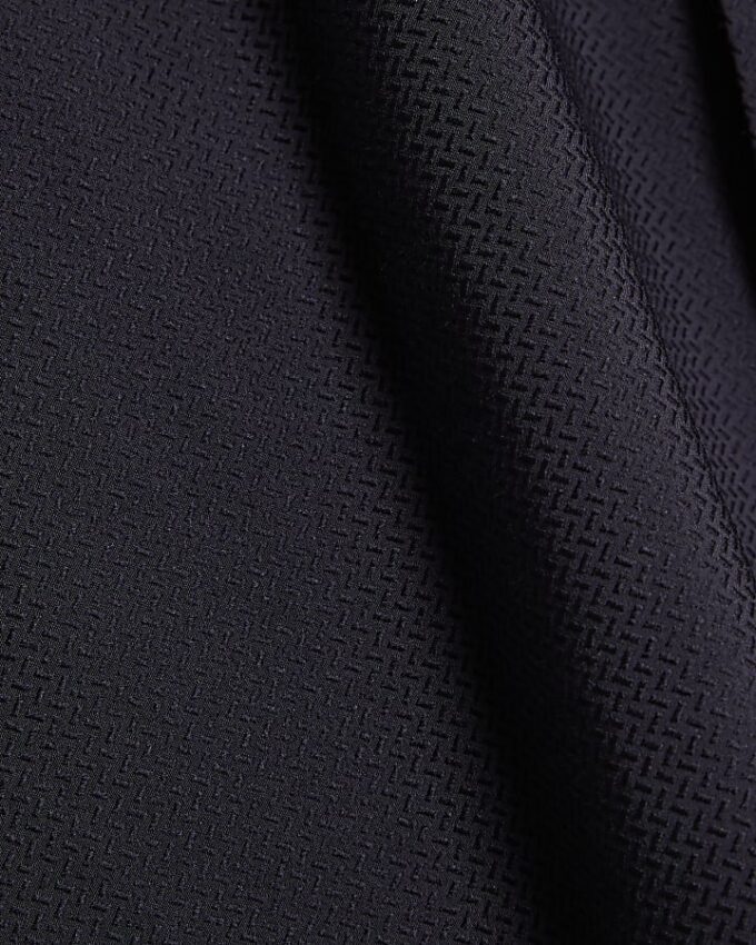 Navy Muscle Fit Textured Shirt