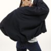 Navy Oversized Hybrid Bomber Jacket