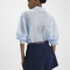 Navy Plaited Belt Tailored Shorts