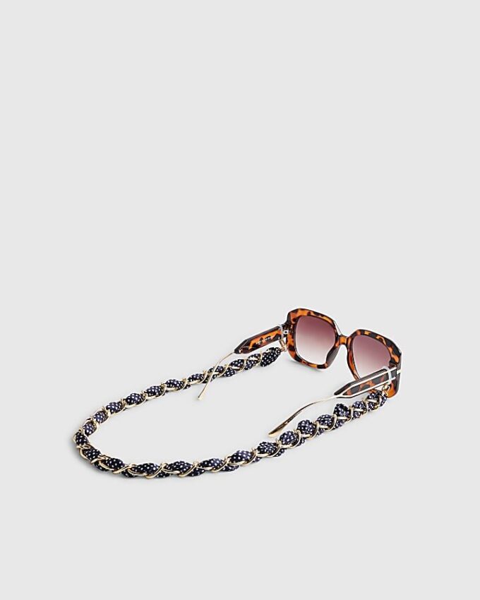 Navy Polka Dot Sunglasses Chain