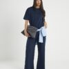 Navy Premium Short Sleeve Boxy Fit T-shirt
