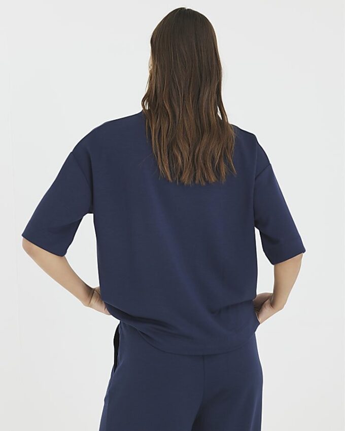 Navy Premium Short Sleeve Boxy T-shirt