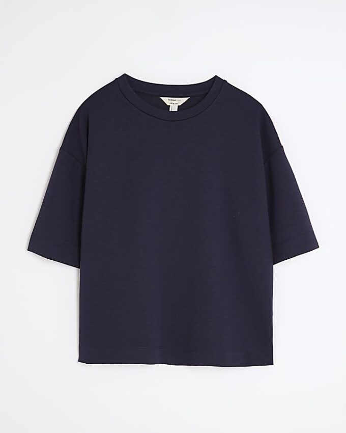 Navy Premium Short Sleeve Boxy T-shirt
