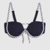 Navy Rope Trim Bikini Top