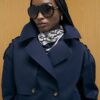 Navy Short Bubble Hem Trench Jacket