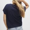 Navy Short Sleeve Twist Front T-Shirt
