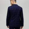 Navy Slim Fit Check Suit Jacket