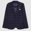 Navy Slim Fit Check Suit Jacket