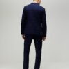 Navy Slim Fit Check Suit Trousers