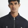 Navy Slim Fit Double Pocket Overshirt