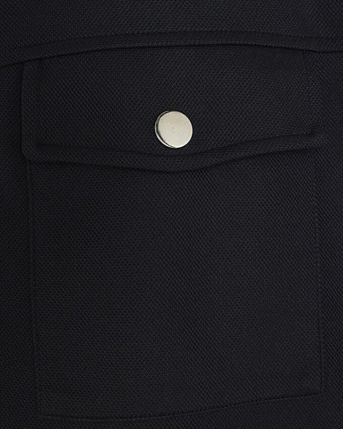 Navy Slim Fit Double Pocket Overshirt